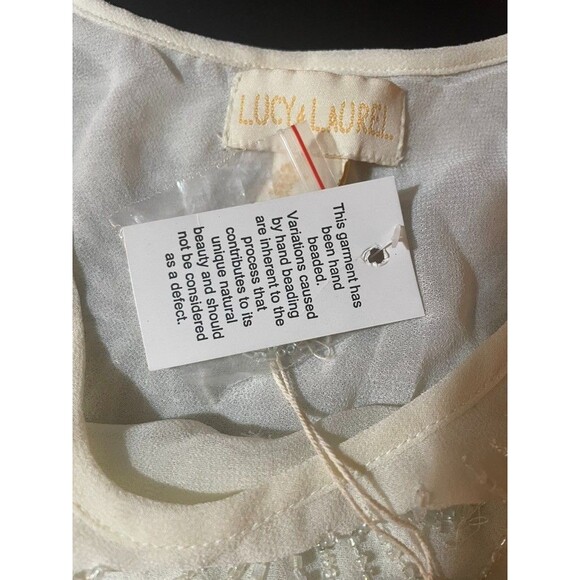 NEW Lucy & Laurel Beaded net mermaid tank Top blouse S PARTY FESTIVAL DAINTY - Picture 8 of 16